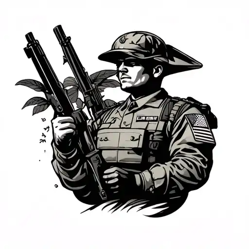 military, memorial, GWOT, black and white, marine corps, fallen brothers, remembrance,  tattoo design idea