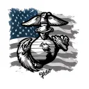 military, memorial, GWOT, black and white, marine corps, fallen brothers, remembrance,  tattoo design idea