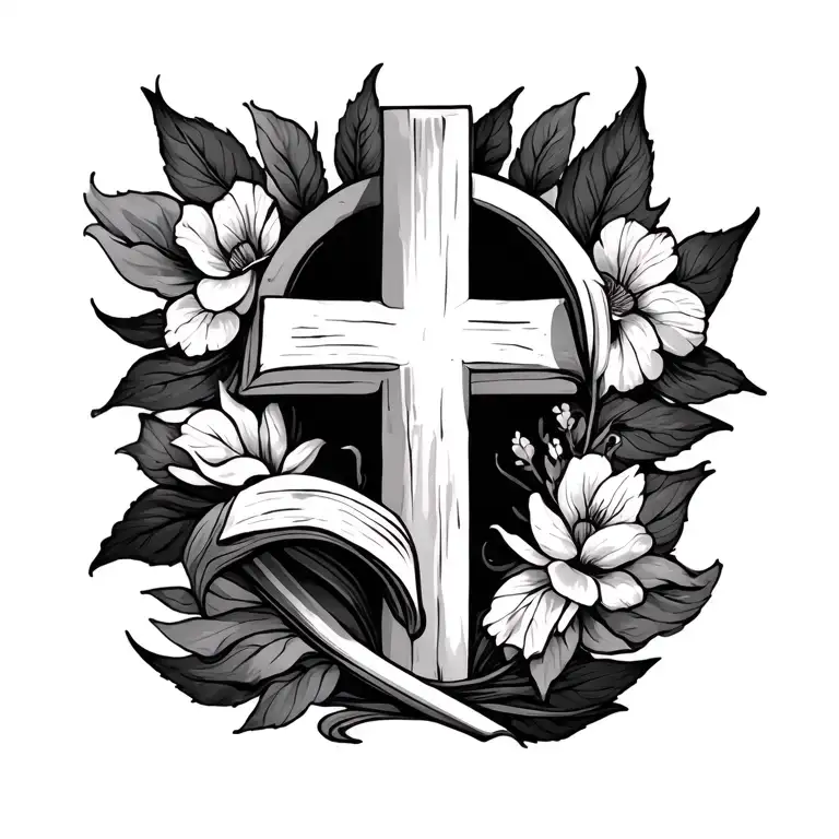 Philippians 4:6 formed into a cross tattoo design idea