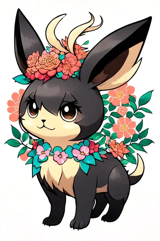 eevee with all eeveelutions tattoo design idea
