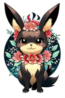 eevee with all eeveelutions tattoo design idea