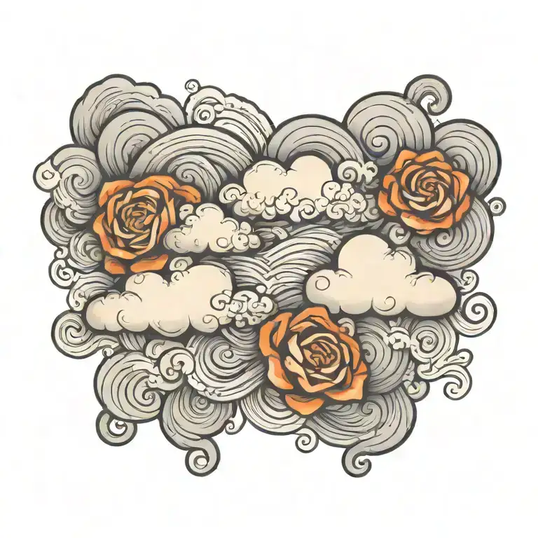 clouds swirling tattoo design idea
