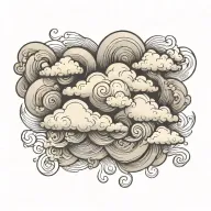clouds swirling tattoo design idea
