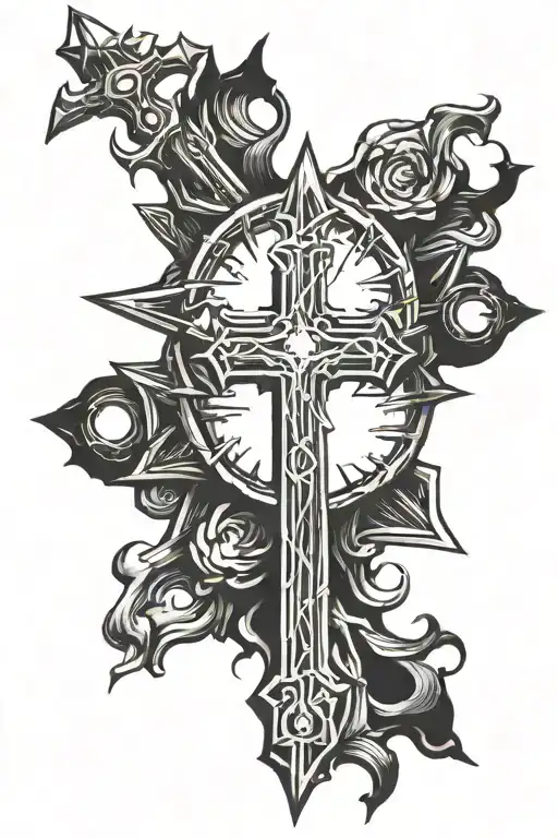cross out of 3 nails  tattoo design idea
