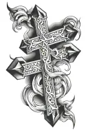 cross out of 3 nails  tattoo design idea