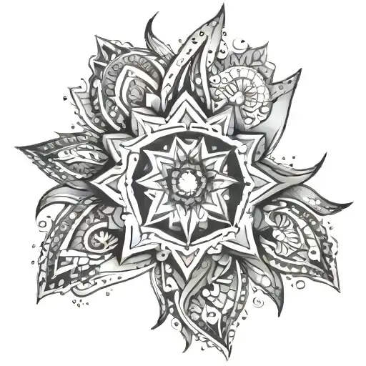 star burst mandala design tattoo design idea
