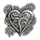 real heart Celtic style tattoo design idea