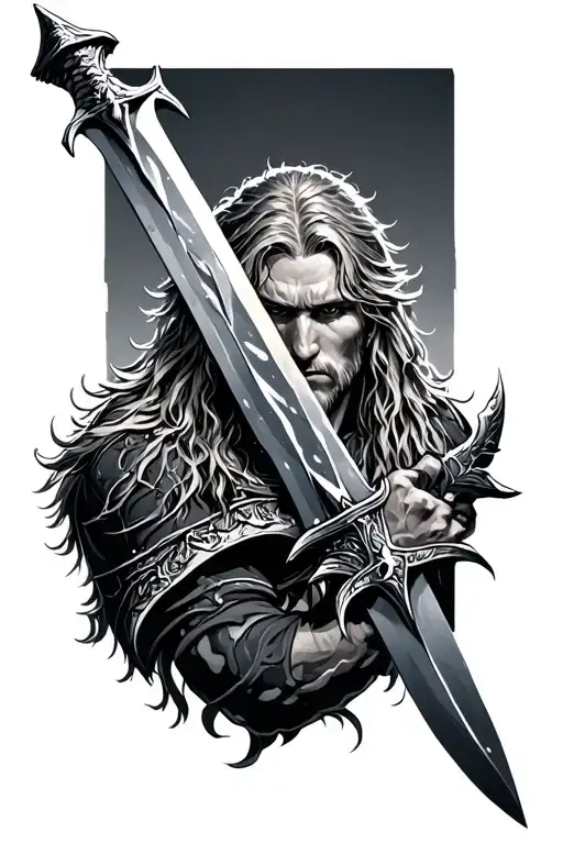 thorfinn blade with snow tattoo design idea