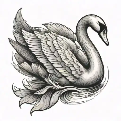 swan tattoo design idea