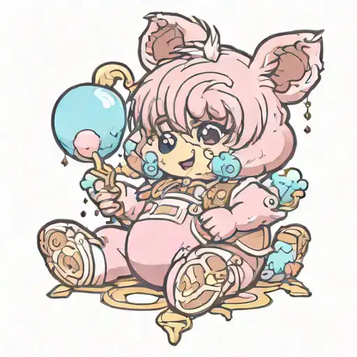 fairy floss baby grizzy bear tattoo design idea