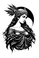 "Wisdom" Athena Goddess tattoo design idea