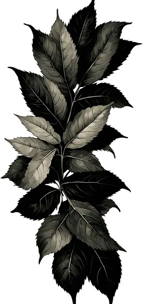 bay leaves keys crossroad tattoo design idea