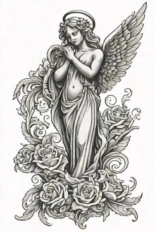 angel number 3 tattoo design idea