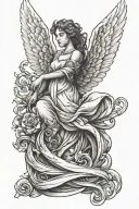 angel number 3 tattoo design idea