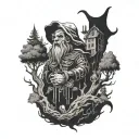 Baba Yaga tattoo design idea