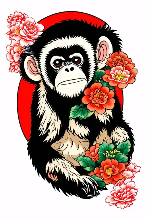 gibbon tattoo design idea