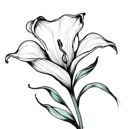 calla lily flower intertwined tattoo design idea