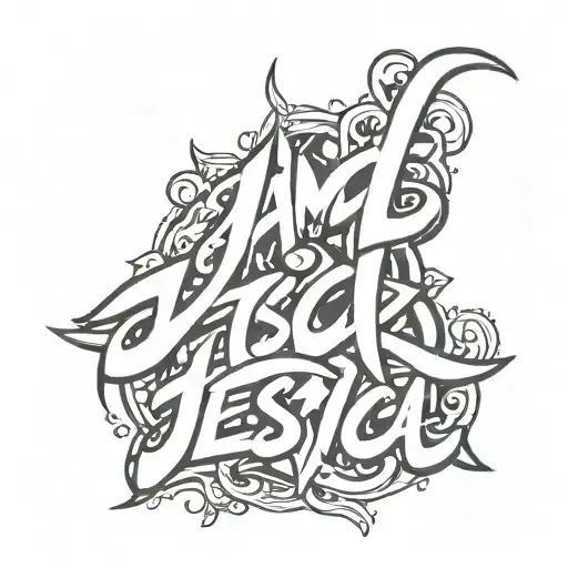 name Jessica graffiti stlye tattoo design idea