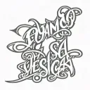 name Jessica graffiti stlye tattoo design idea