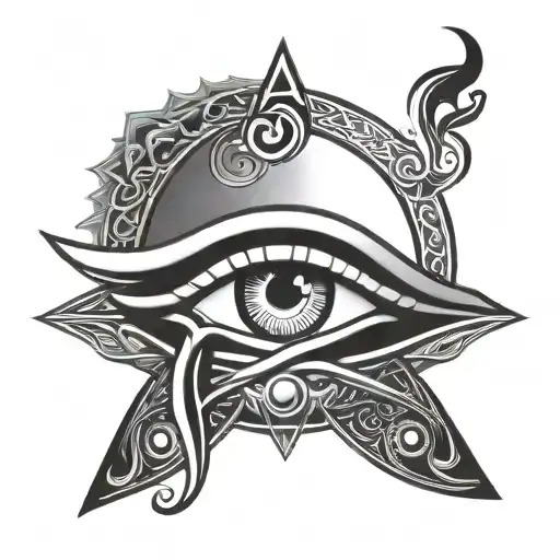 eye of Horus and Ra shining tattoo design idea