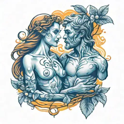 Adam and eve original sin tattoo design idea