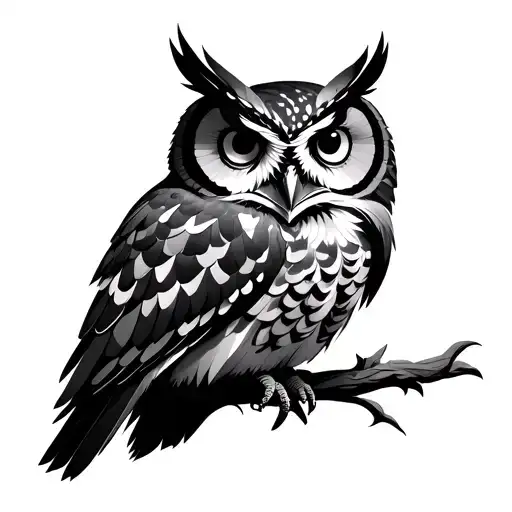 Geometric Owl tattoo design idea
