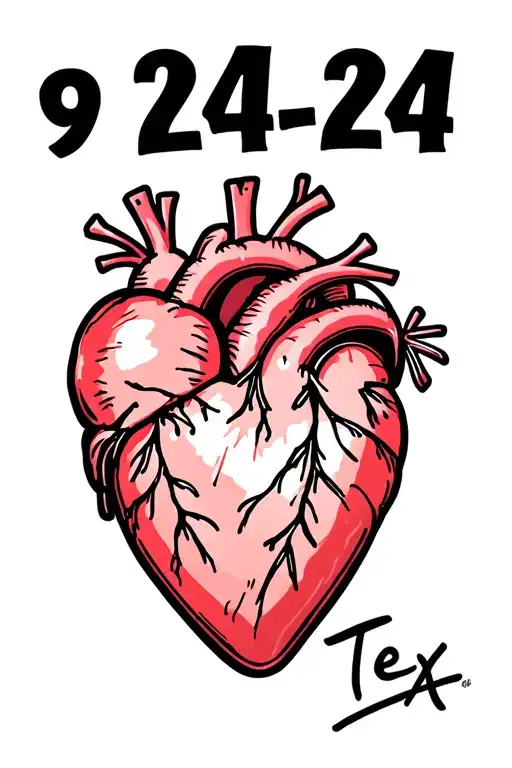 "9-24-24" heart tattoo design idea