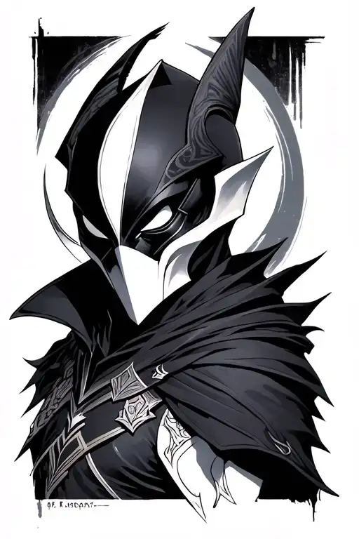 jhin from lol tattoo design idea