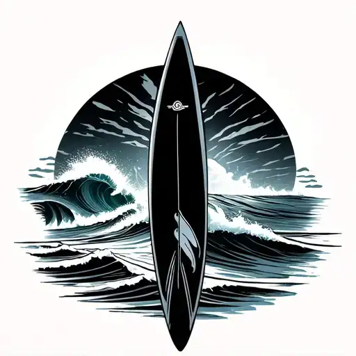 Surfboard tattoo design idea