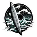 Surfboard tattoo design idea