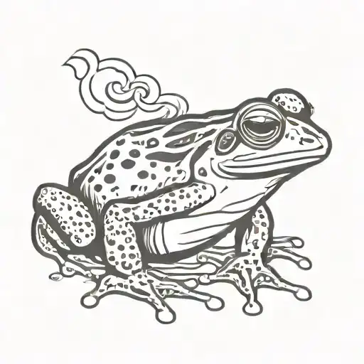 Frog smoking tattoo design idea
