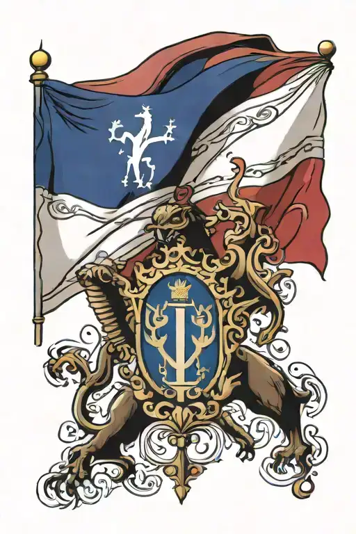 france flag with serbia flag tattoo design idea
