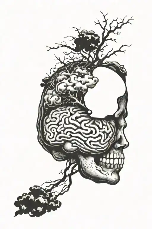 adhd brain tattoo design idea
