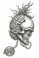 adhd brain tattoo design idea