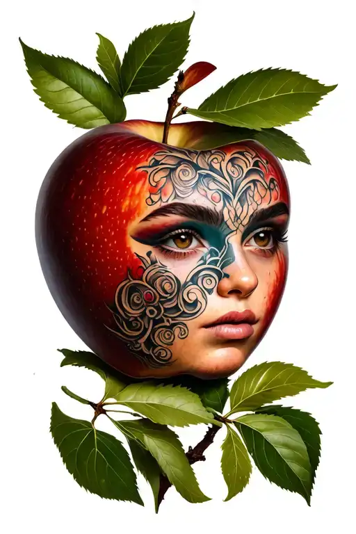 apple tree with face tattoo tattoo design idea