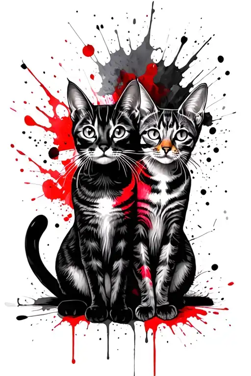 Say's "Jess_Meow" 2 Cats sitting side by side tattoo design idea
