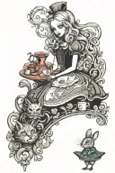 Dark Alice In Wonderland tattoo design idea