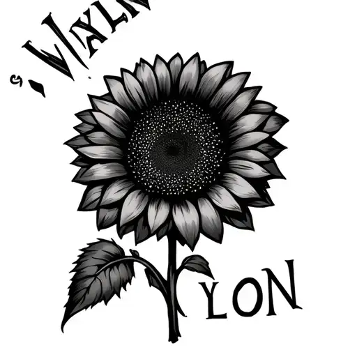 "Waylon" sunflower tattoo tattoo design idea