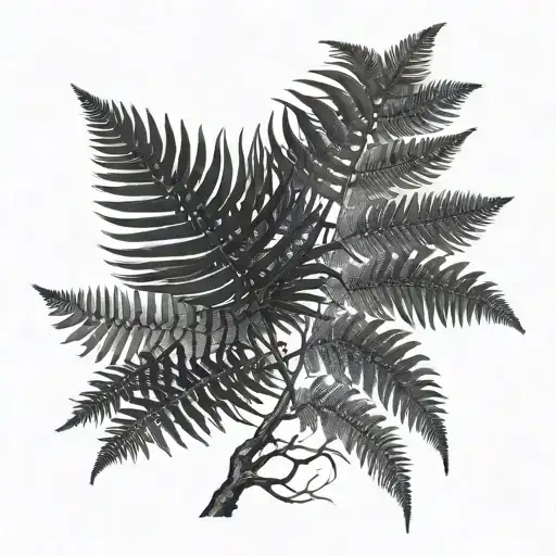 tree fern nature side tattoo black and white tattoo tattoo design idea