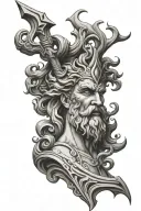 Poseidon god tattoo design idea