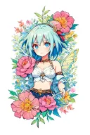 fairy tail guild mark with a floral/whimsy background  tattoo design idea