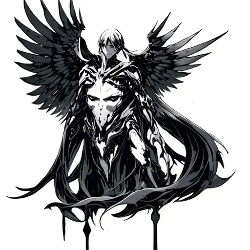 Evangelion Christian Old Testament anime style tattoo design idea