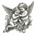 2 Baby Angels tattoo design idea