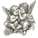 2 Baby Angels tattoo design idea