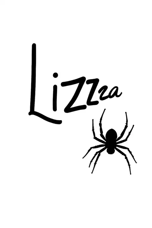 "Liza lee" black widow spider hanging tattoo design idea