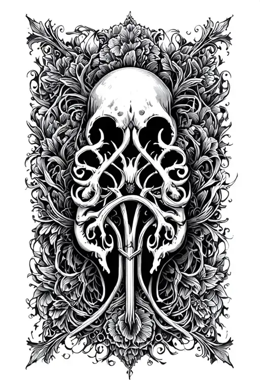 gothic kidney tattoo design idea
