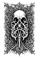 gothic kidney tattoo design idea