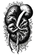 gothic kidney tattoo design idea