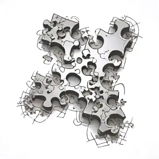 jigsaw puzzle piece tattoo design idea