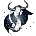 Taurus and Pisces constellation tattoo design idea